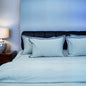 Pristine Light Sky (300 TC) - 100% Cotton King-Size Bedsheet + 2 Pillow Covers