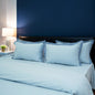 Pristine Light Sky (300 TC) - 100% Cotton King-Size Bedsheet + 2 Pillow Covers