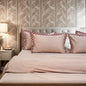 Pristine Peach Touch (300 TC) - 100% Cotton King-Size Bedsheet + 2 Pillow Covers