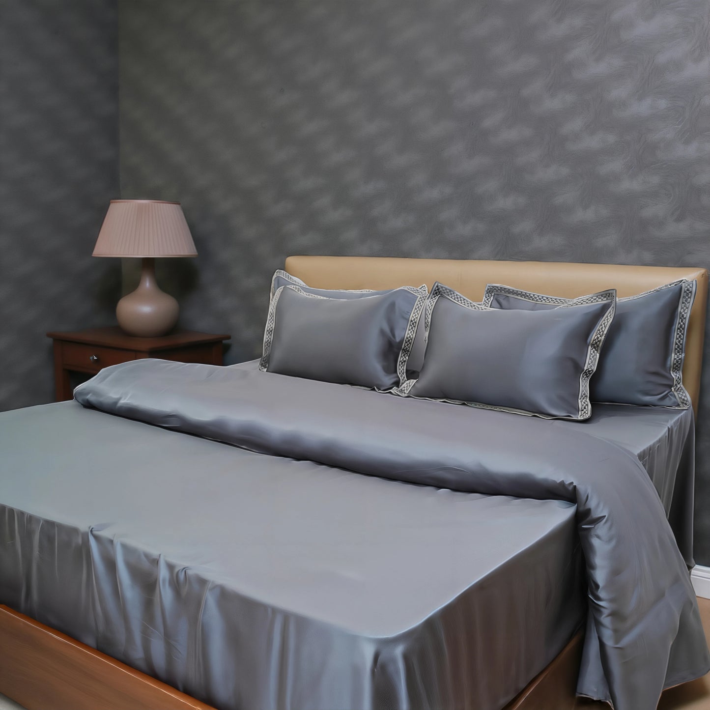 Pristine Premium Shine (300 TC) - 100% Cotton King-Size Bedsheet + 2 Pillow Covers