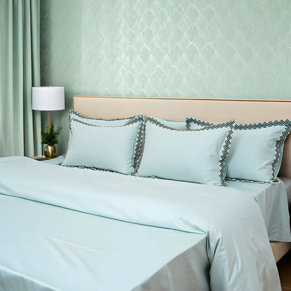 Pristine Weather Lime (300 TC) - 100% Cotton King-Size Bedsheet + 2 Pillow Covers