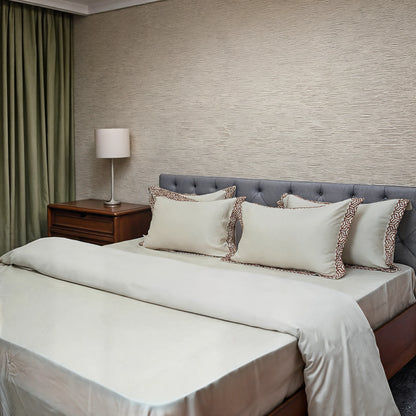 Pristine White Skin (300 TC) - 100% Cotton King-Size Bedsheet + 2 Pillow Covers