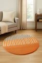 Hand Tufted Round Rug (Orange) - BR