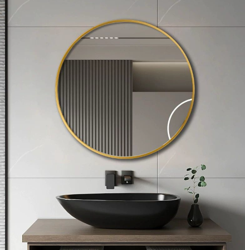Contemporary Round Wall Mirror with MDF Backing (LL)