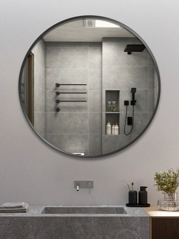 Contemporary Round Wall Mirror with MDF Backing (LL)