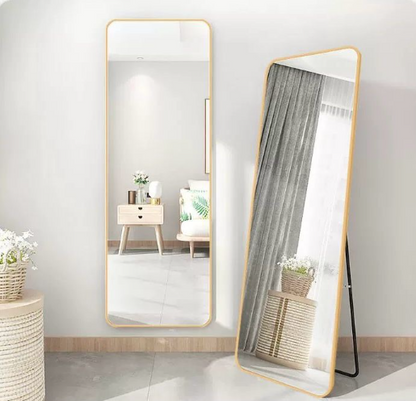Versatile Full-Length Mirror with Rounded Corners - Standing/Hanging (LL)