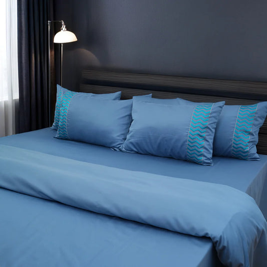 Unicorn Midnight Sky (400TC) - 100% Cotton King-Size Bedsheet + 2 Pillow Covers