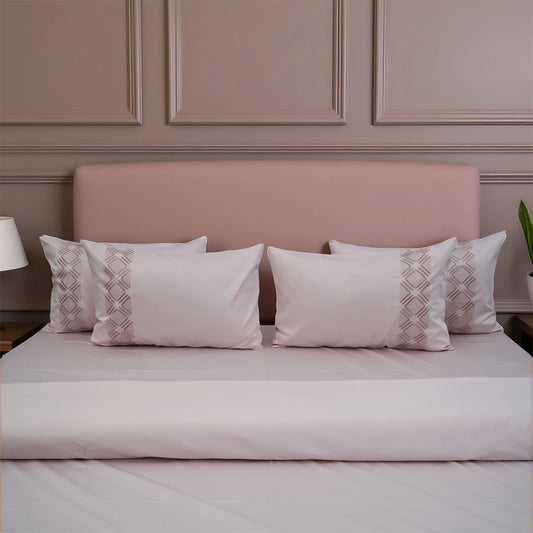 Unicorn Pink Paradise (400TC) - 100% Cotton King-Size Bedsheet + 2 Pillow Covers