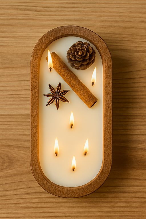 Spiced Emberwood 7-Inch Wooden Dough Bowl Scented Candle (FO)