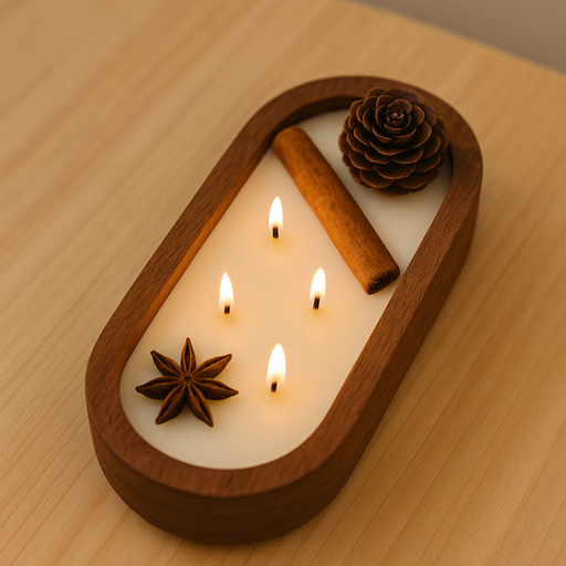 Spiced Emberwood 7-Inch Wooden Dough Bowl Scented Candle (FO)