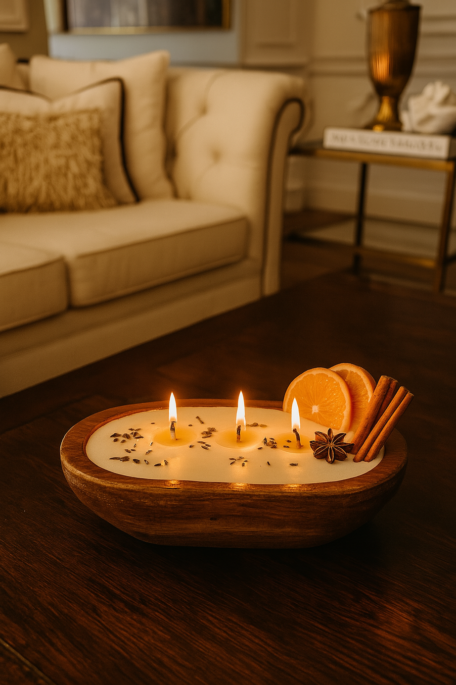 Zest & Spice 8-Inch Mango Wooden Dough Bowl Scented Candle (FO)