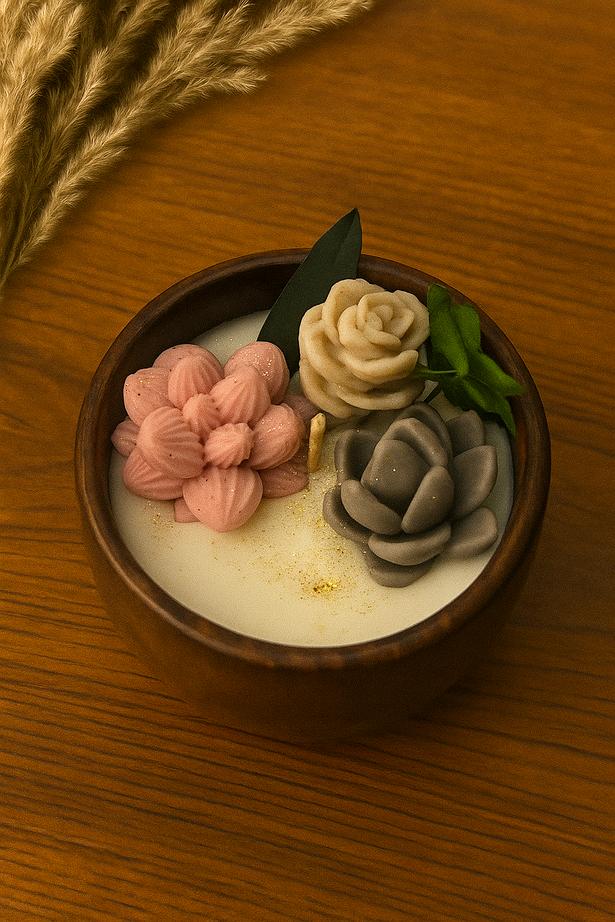 Succulent Grove 3-Inch Sheesham Wooden Bowl Scented Candle (FO)