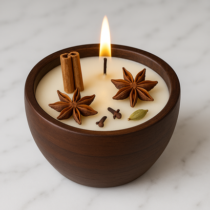 Wood & Spice 3-Inch Wooden Bowl Candle (FO)