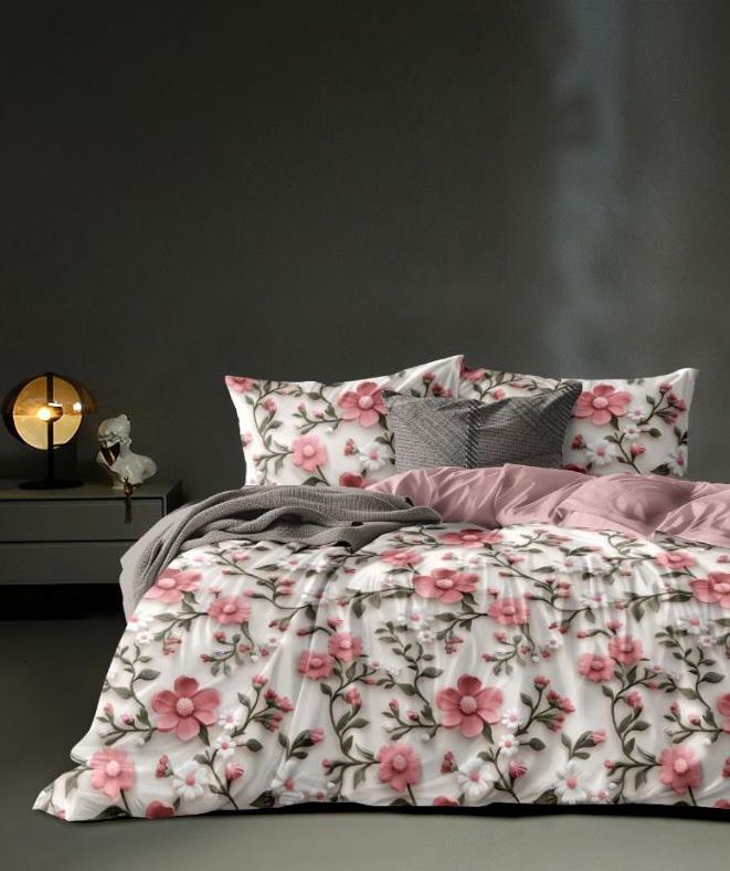 MAGIC 7D Classic Pink Vine Super King Size Bedsheet Set - 150 GSM Glace Cotton Bedsheet + 2 Pillow Covers Urban Nivasa