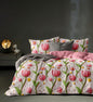 MAGIC 7D Springtime Tulips Super King Size Bedsheet Set - 150 GSM Glace Cotton Bedsheet + 2 Pillow Covers Urban Nivasa
