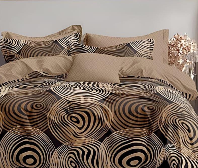 Bellezza Modern Circle Elegance Double Bedsheet Set - 110 GSM Polycotton Bedsheet + 2 Pillow Covers Urban Nivasa