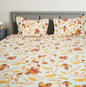 Flow Premium Yellow Floral Design (210TC) - 100% Cotton King-Size Bedsheet + 2 Pillow Covers Urban Nivasa