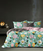 MAGIC 7D Aqua Pop Garden Super King Size Bedsheet Set - 150 GSM Glace Cotton Bedsheet + 2 Pillow Covers Urban Nivasa