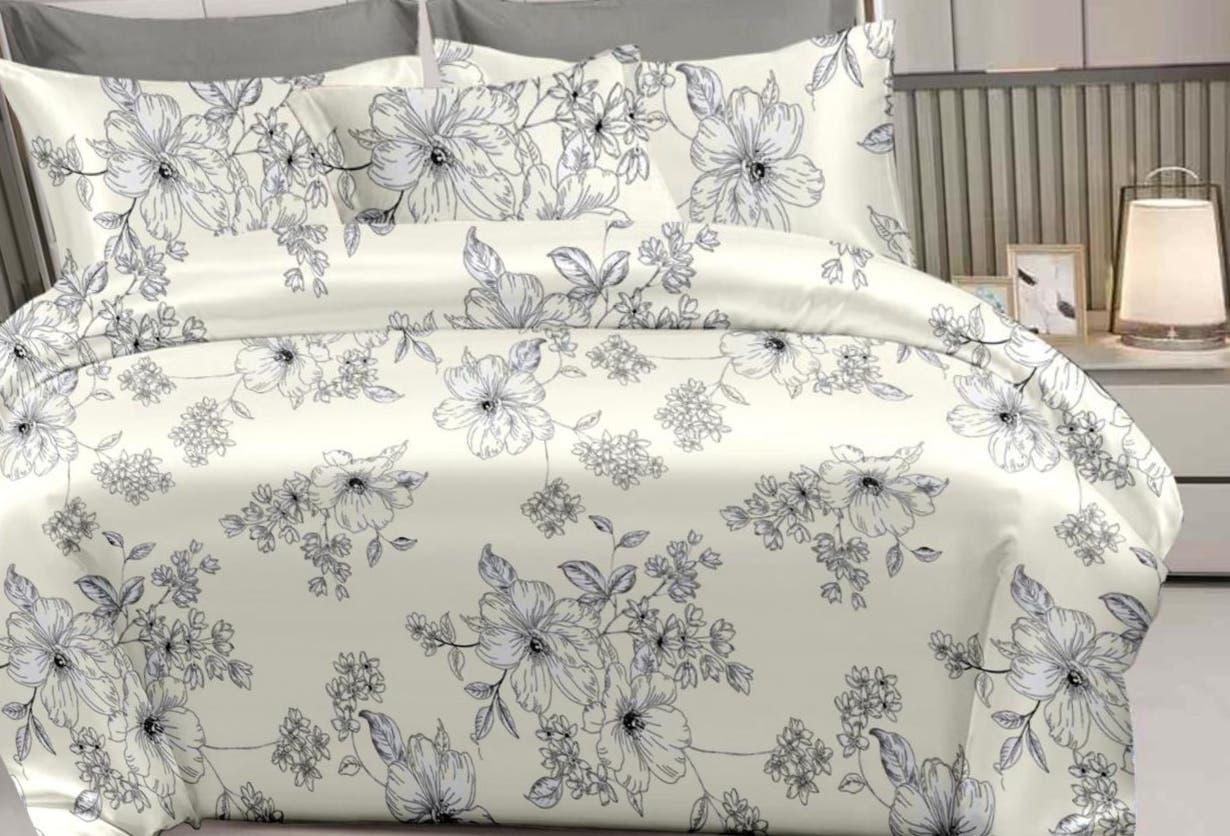 Feel Blooming Dreams Queen Size Bedsheet Set - 120 GSM Glace Cotton Bedsheet + 2 Pillow Covers Urban Nivasa