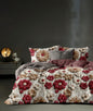 MAGIC 7D Red Knit-Look Blooms Super King Size Bedsheet Set - 150 GSM Glace Cotton Bedsheet + 2 Pillow Covers Urban Nivasa
