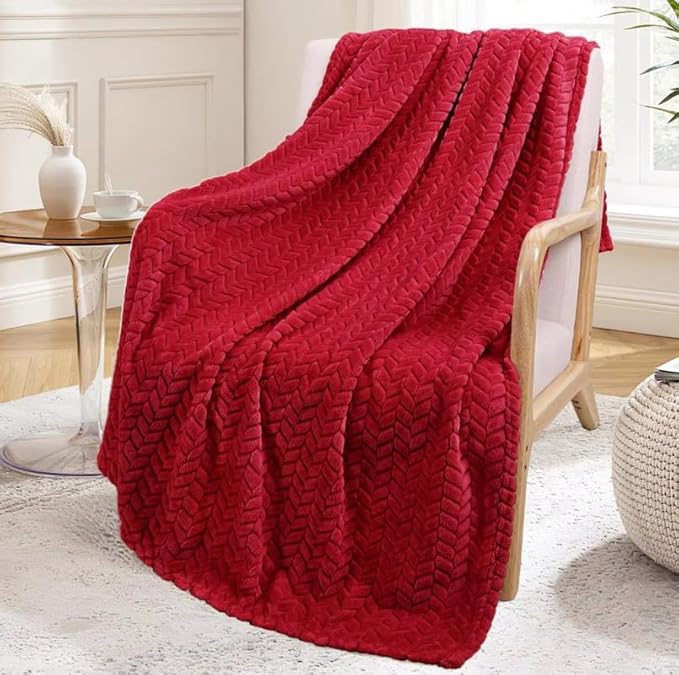 Premium Leaf Knit Fleece Blanket - King Size (BC) Urban Nivasa