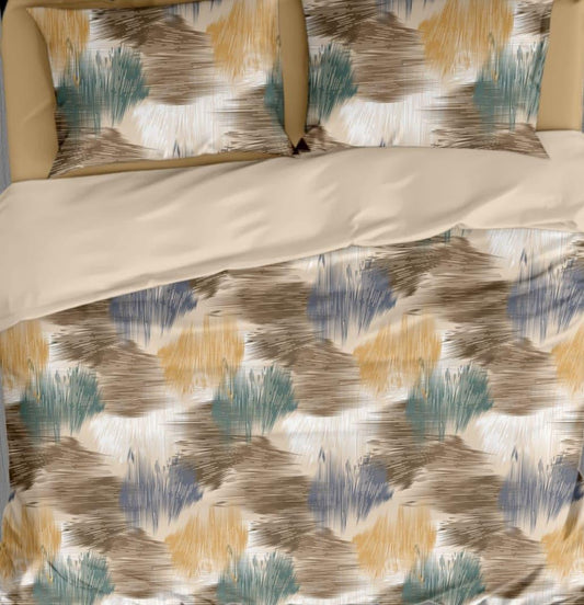 Bellezza Artistic Brushstroke Double Bedsheet Set - 110 GSM Polycotton Bedsheet + 2 Pillow Covers Urban Nivasa