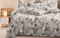 Feel Brown & Beige Floral Queen Size Bedsheet Set - 120 GSM Glace Cotton Bedsheet + 2 Pillow Covers Urban Nivasa