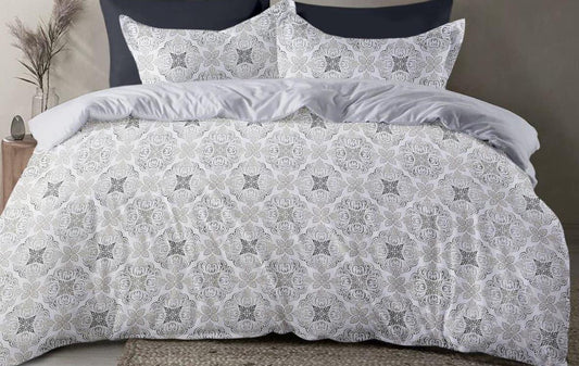 Feel Gray Vine Queen Size Bedsheet Set - 120 GSM Glace Cotton Bedsheet + 2 Pillow Covers Urban Nivasa