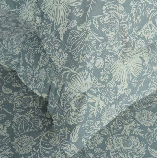 Flow Premium Grey Floral Design (210TC) - 100% Cotton King-Size Bedsheet + 2 Pillow Covers Urban Nivasa
