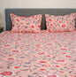 Flow Premium Floral Design (210TC) - 100% Cotton King-Size Bedsheet + 2 Pillow Covers Urban Nivasa