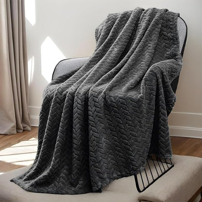 Premium Leaf Knit Fleece Blanket - King Size (BC) Urban Nivasa