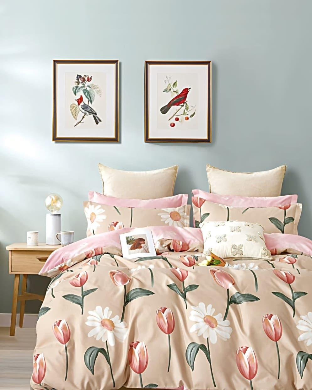 Bellezza Floral Bliss Double Bedsheet Set - 110 GSM Polycotton Bedsheet + 2 Pillow Covers Urban Nivasa