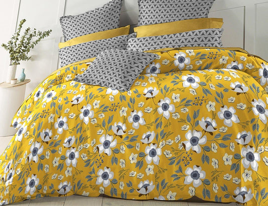Dreamline Sunlit Meadow Queen Size Comforter Set - 1 Bedsheet + 2 Pillow Covers + 1 Comforter (BC) Urban Nivasa